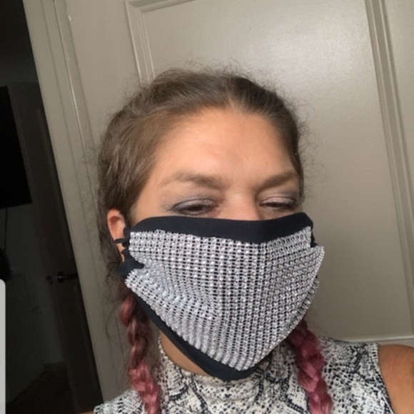 Black rhinestone face mask - Picture 2 of 8